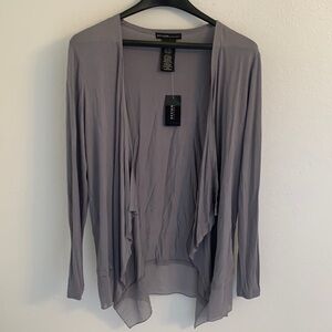 Design History Gray Silver Fox Cardigan Missy Size Small NWT